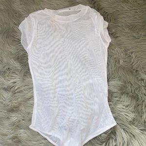 White sheer body suit